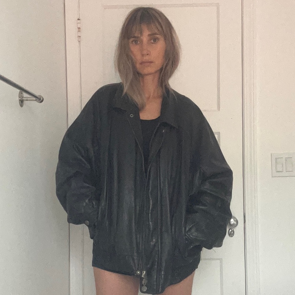 Vintage Pierre Cardin Leather Bomber Jacket